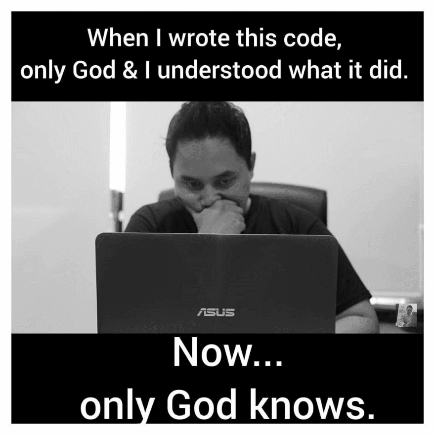A black-and-white meme featuring a man sitting at a laptop with his hand over his mouth, expressing concern. The image is overlaid with text at the top and bottom.