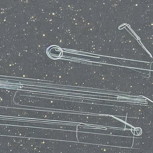 A close-up photograph of several silver paperclips scattered on a dark, speckled surface. The image is a simple, high-contrast shot focusing on the metallic objects against the textured background.