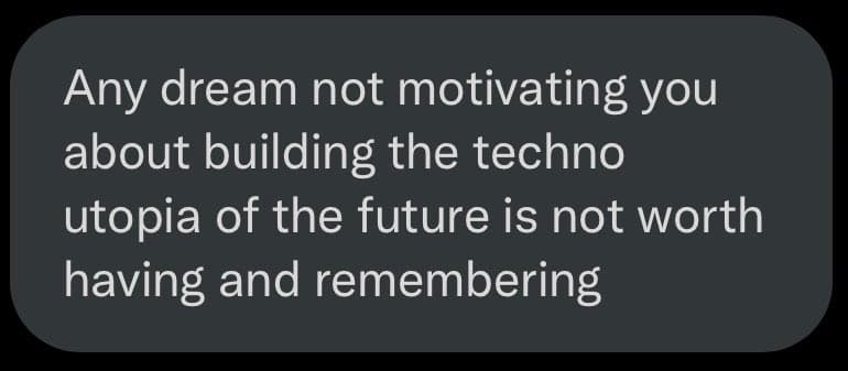 A text-based image with a dark gray background and white text, presenting a motivational quote.