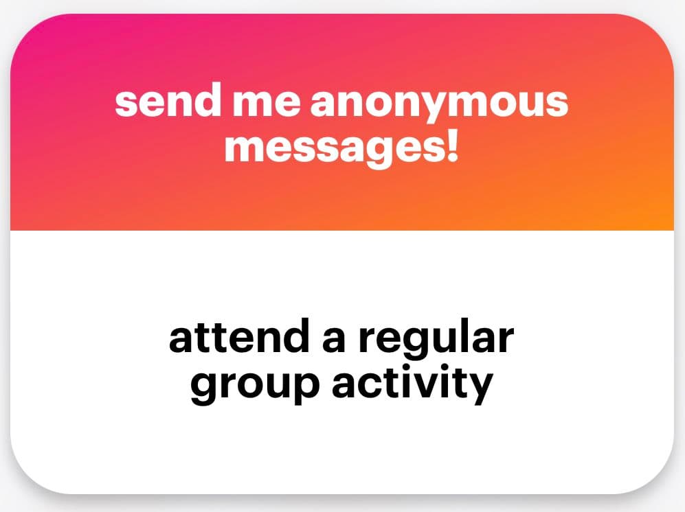 A text-based image featuring a two-part layout. The top section has a pink-to-orange gradient background with white text, while the bottom section has a white background with black text.