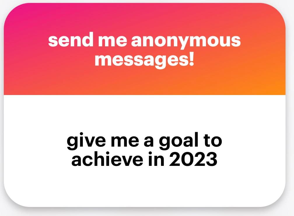 A graphic with a pink-to-orange gradient top section and a white bottom section, containing text in both areas.
