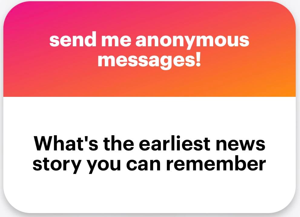 A screenshot of a social media post featuring a two-part graphic. The top section has a pink-to-orange gradient background with white text, and the bottom section has a white background with black text.