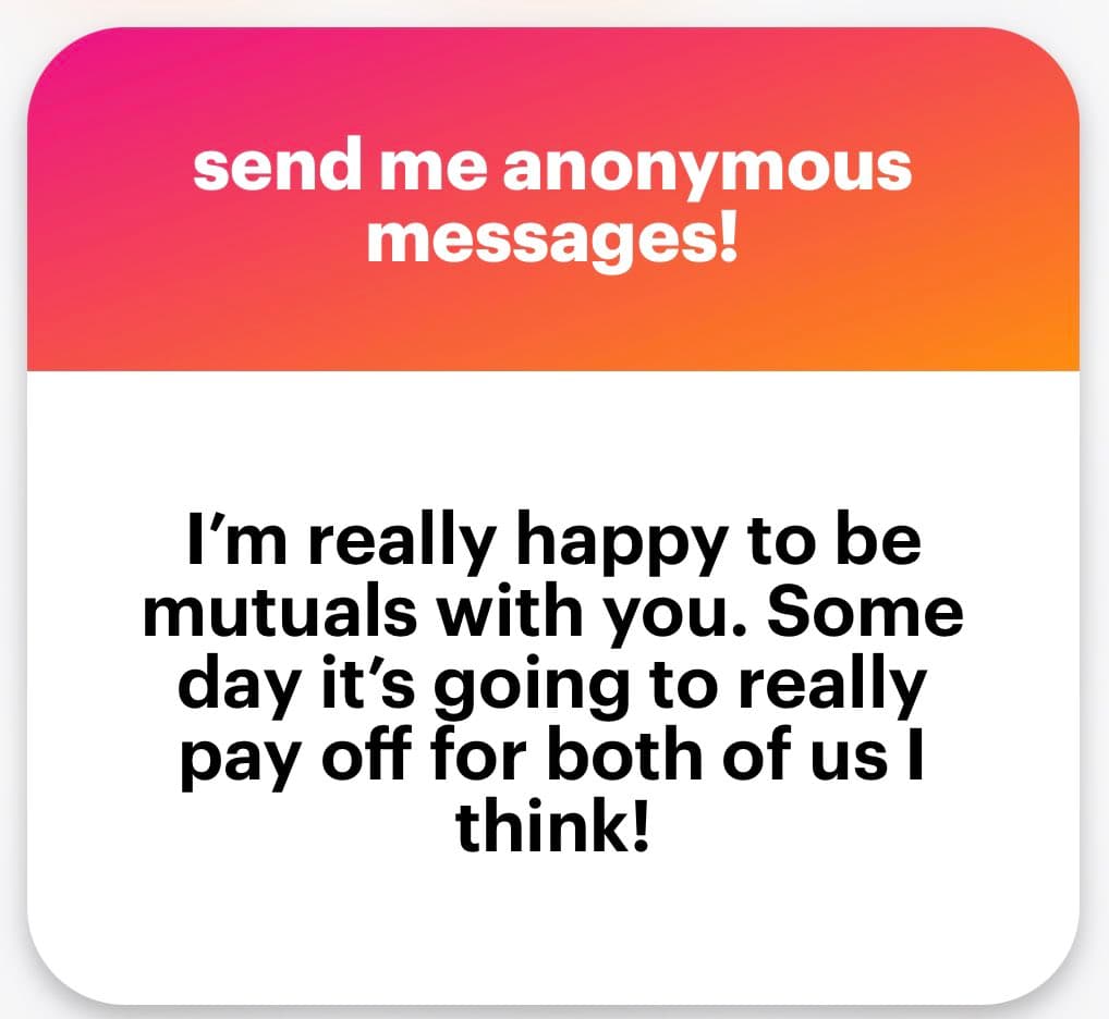 A square social media graphic with a pink-to-orange gradient header and a white body. The header contains white text, and the body contains black text.