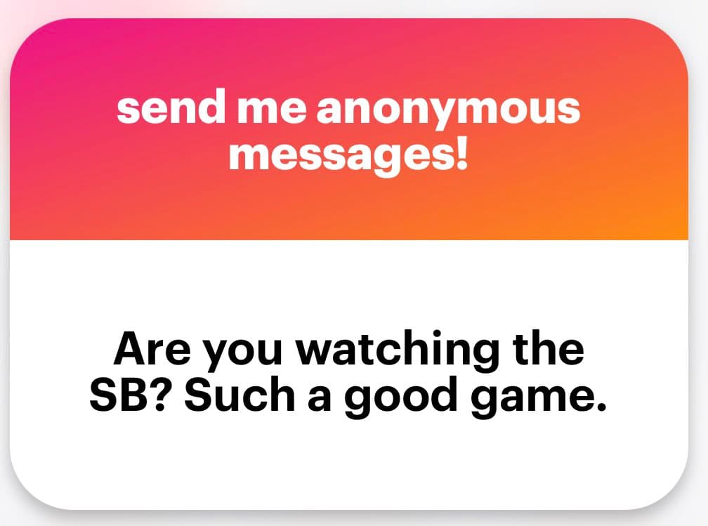 A screenshot of a social media post featuring a two-part graphic. The top section has a pink-to-orange gradient background with white text, and the bottom section has a white background with black text.