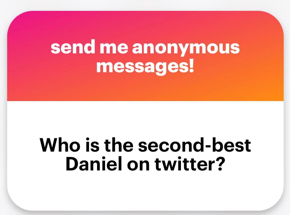 A screenshot of a social media post featuring a two-part graphic. The top section has a pink-to-orange gradient background with white text, and the bottom section has a white background with black text.
