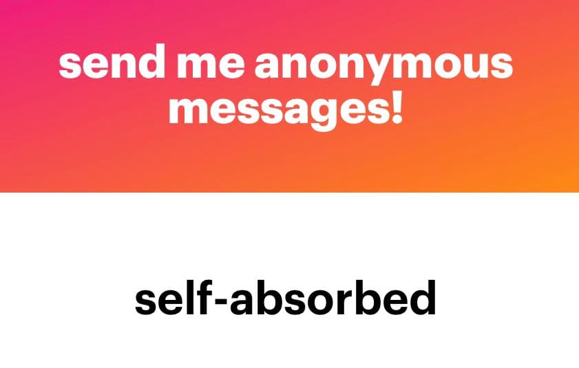 A two-panel text-based meme. The top panel has a pink-to-orange gradient background with white text, and the bottom panel has a white background with black text.