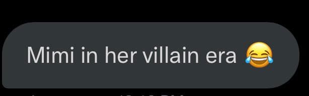 A screenshot of a dark-themed notification or message bubble containing text and an emoji.