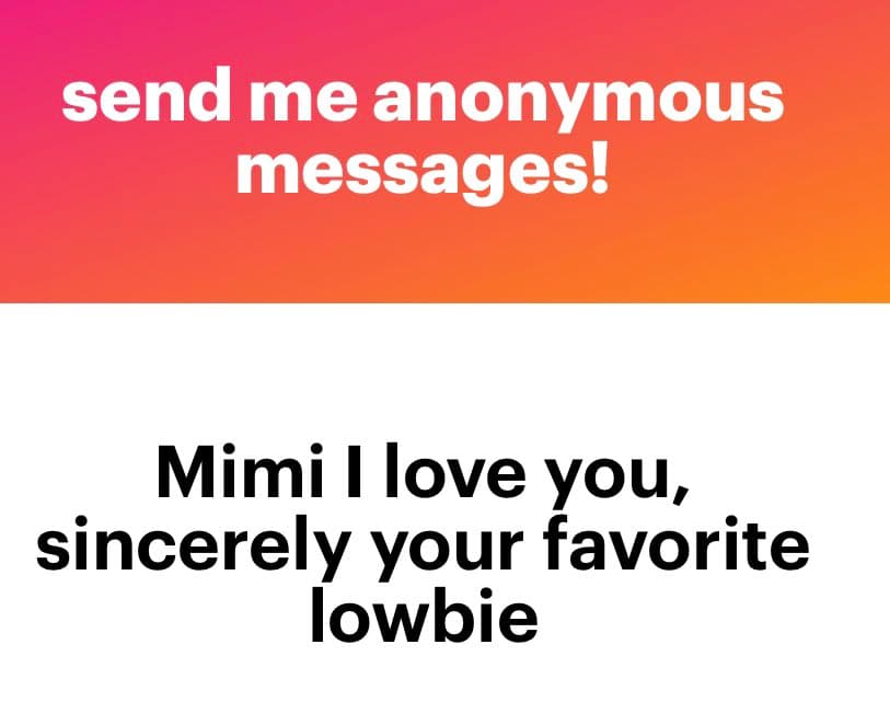 A two-part image with a pink-to-orange gradient top section and a white bottom section, containing text in both areas. The top text is in white, and the bottom text is in black.