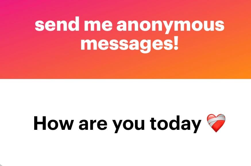 A text-based image with a pink-to-orange gradient background at the top and a white background at the bottom. The top section contains white text, while the bottom section contains black text and a heart emoji.