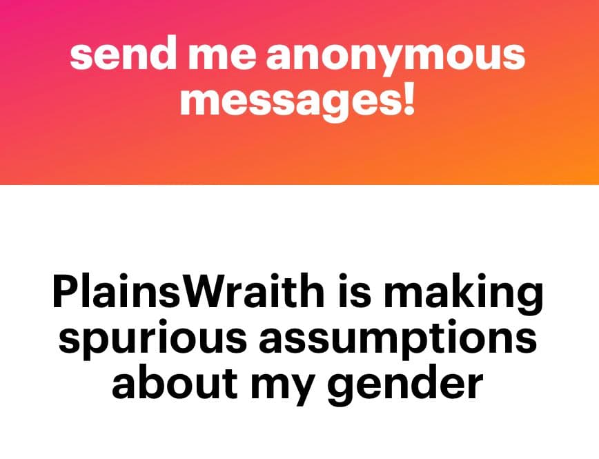 A text-based image with a two-part layout: a pink-to-orange gradient header and a white body. The header contains white text, and the body contains black text.