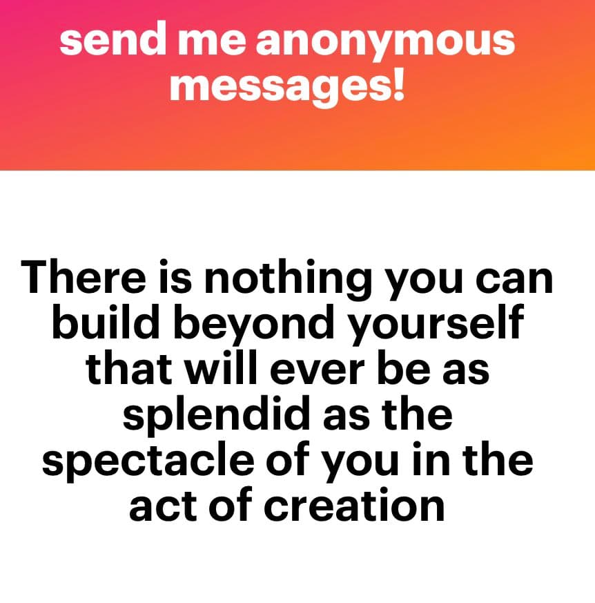 A text-based image with a red-to-orange gradient header and a white body. The header contains white text, and the body contains a centered black quote.