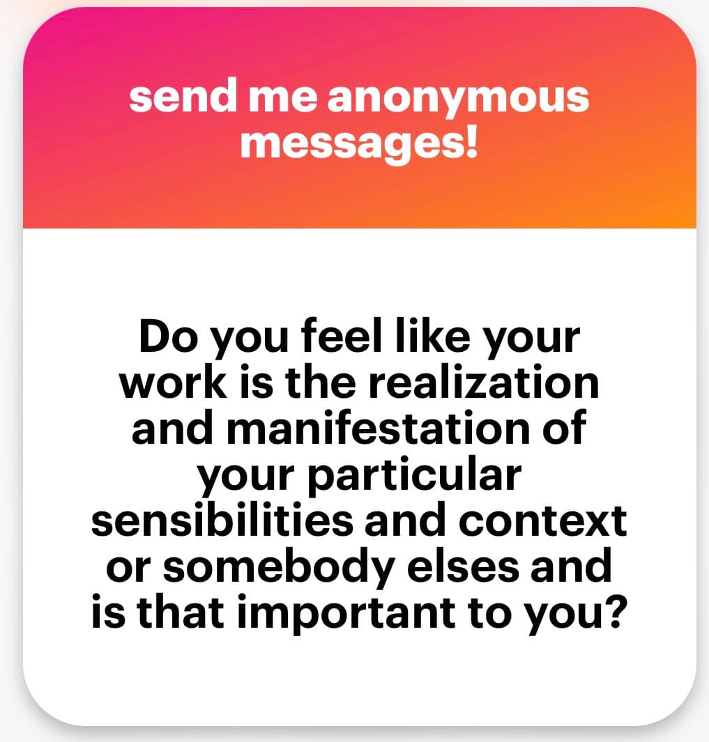 A square social media graphic with a pink-to-orange gradient header and a white body. The header contains white text, and the body contains a question in black text.