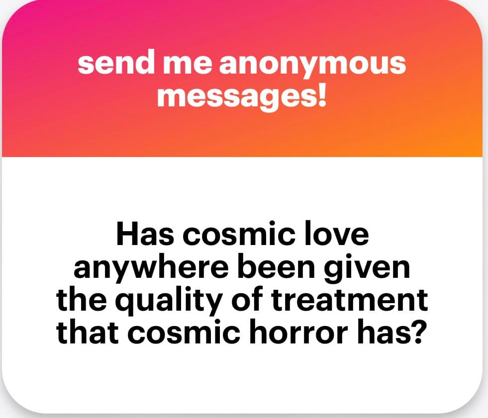 A screenshot of a social media post featuring a two-part graphic. The top section has a pink-to-orange gradient background with white text, and the bottom section has a white background with black text.