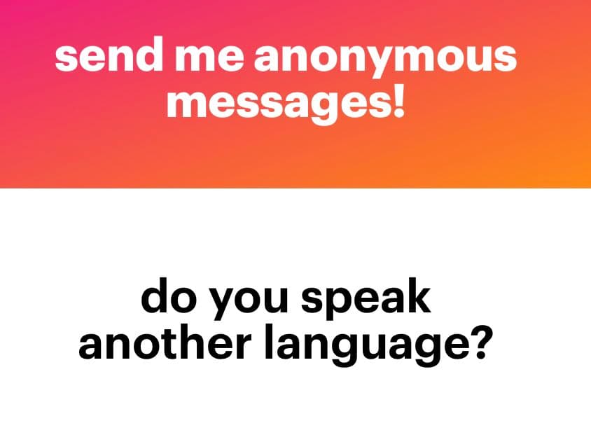 A two-panel graphic with a pink-to-orange gradient top section and a white bottom section. The top section contains white text, and the bottom section contains black text.