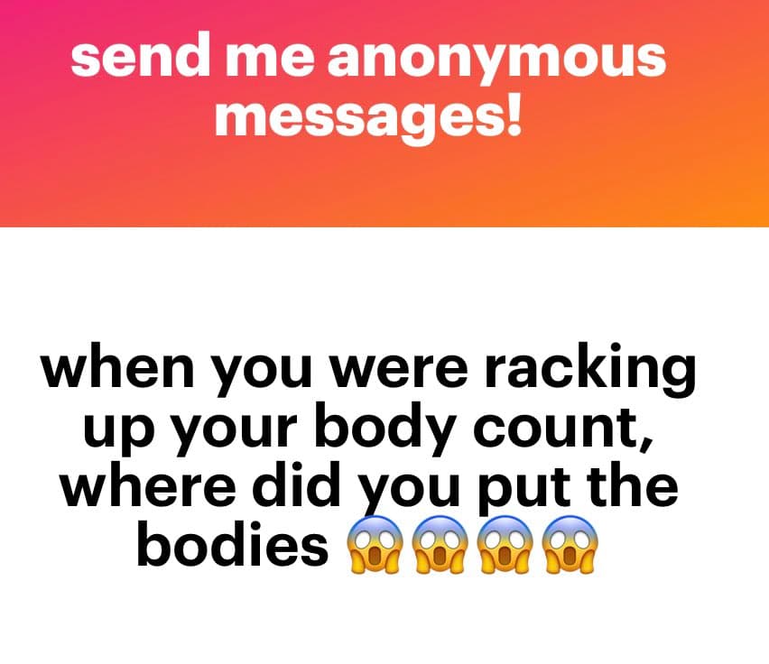 A two-panel text image with a red-orange gradient top section and a white bottom section. The top section contains white text, and the bottom section contains black text with four shocked face emojis.