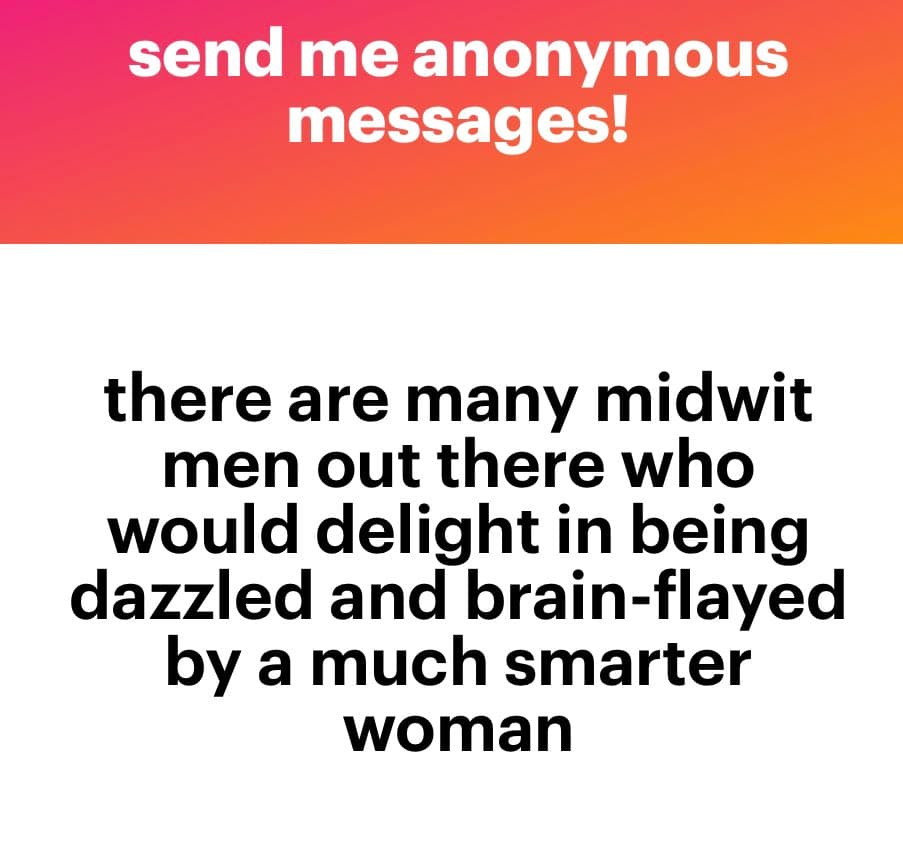 A text-based image with a pink-to-orange gradient header and a white body. The header contains white text, and the body contains black text.