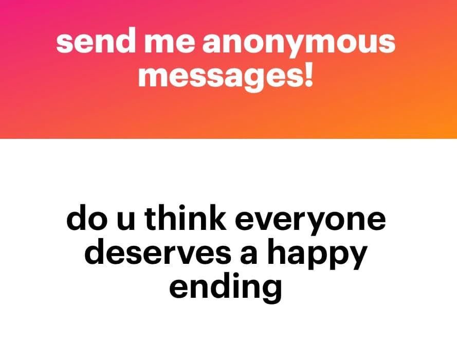 A text-based image with a two-part layout. The top section has a pink-to-orange gradient background with white text, and the bottom section has a white background with black text.