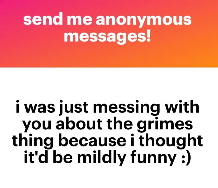 A two-panel text image with a pink-to-orange gradient top section and a white bottom section. The top panel contains white text, and the bottom panel contains black text.