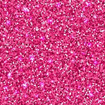 A close-up image of a dense, sparkling pink glitter texture. The surface is covered in small, reflective particles that create a bright, shimmering effect.