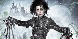 A promotional image of the character Jack Skellington from the movie 'The Nightmare Before Christmas,' standing in a snowy landscape with a castle in the background. He is wearing his signature black suit and has his arms outstretched.