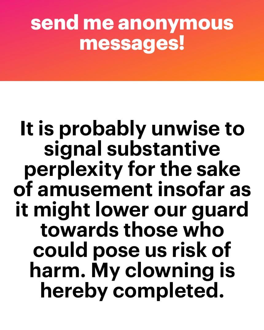 A text-based image with a red-to-orange gradient header and a white body. The header contains a call to action, while the body contains a paragraph of text.