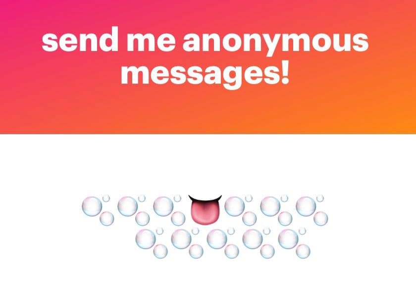 A graphic with a pink-to-orange gradient background at the top and a white background at the bottom. The top section contains white text, while the bottom section features a row of bubble emojis with a single open-mouth emoji in the center.