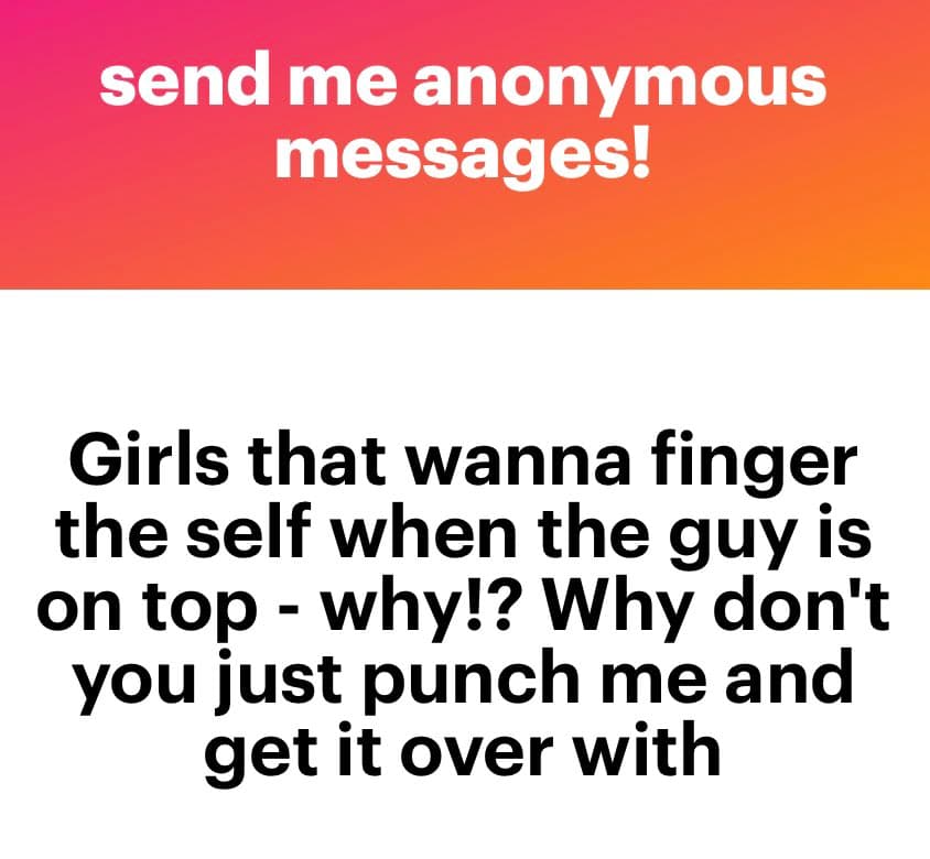 A text-based image with a two-part layout. The top section has a pink-to-orange gradient background with white text, and the bottom section has a white background with black text.
