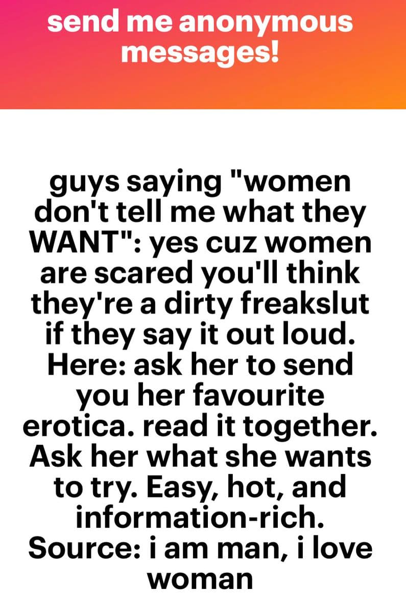 A text-based social media post with a red-to-orange gradient header and a white body. The image contains a block of text offering advice on communication between partners.