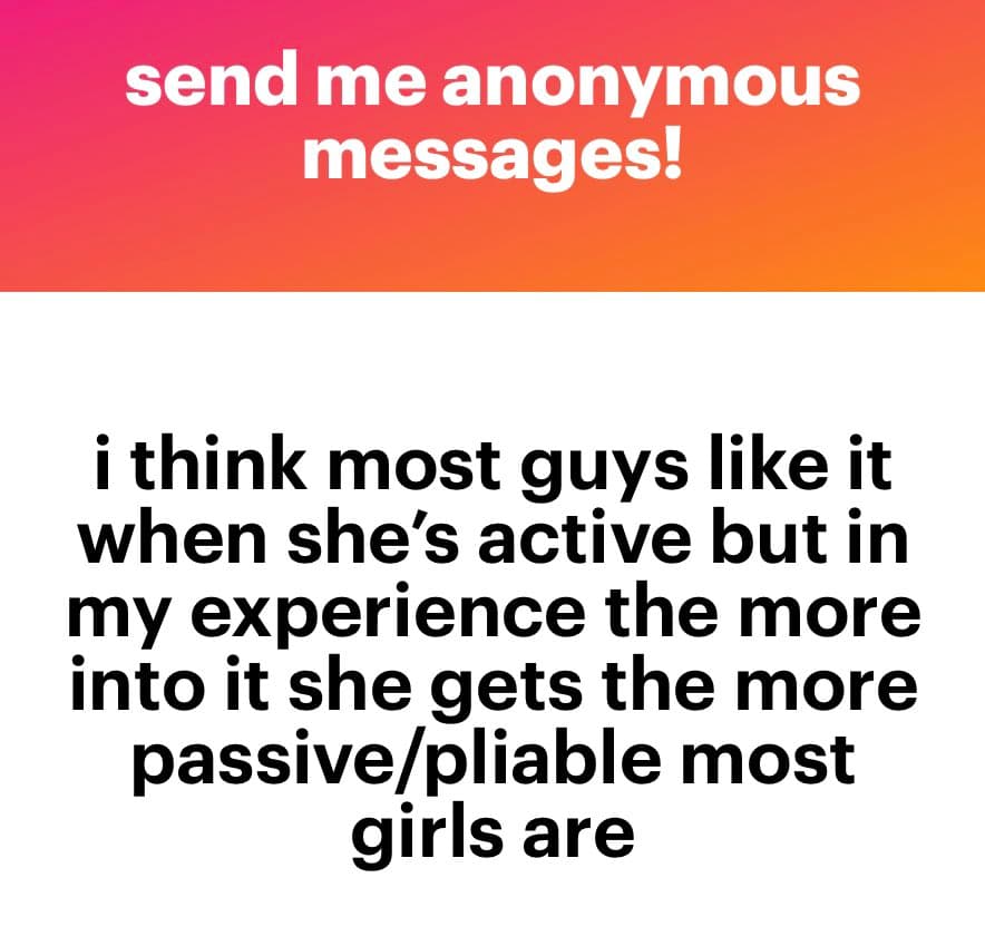 A text-based social media post with a two-part layout. The top section has a red-to-orange gradient background with white text, and the bottom section has a white background with black text.