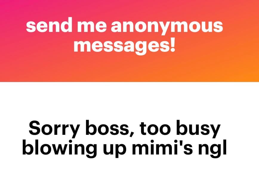 A two-panel text image with a pink-to-orange gradient top section and a white bottom section. The top panel contains white text, and the bottom panel contains black text.