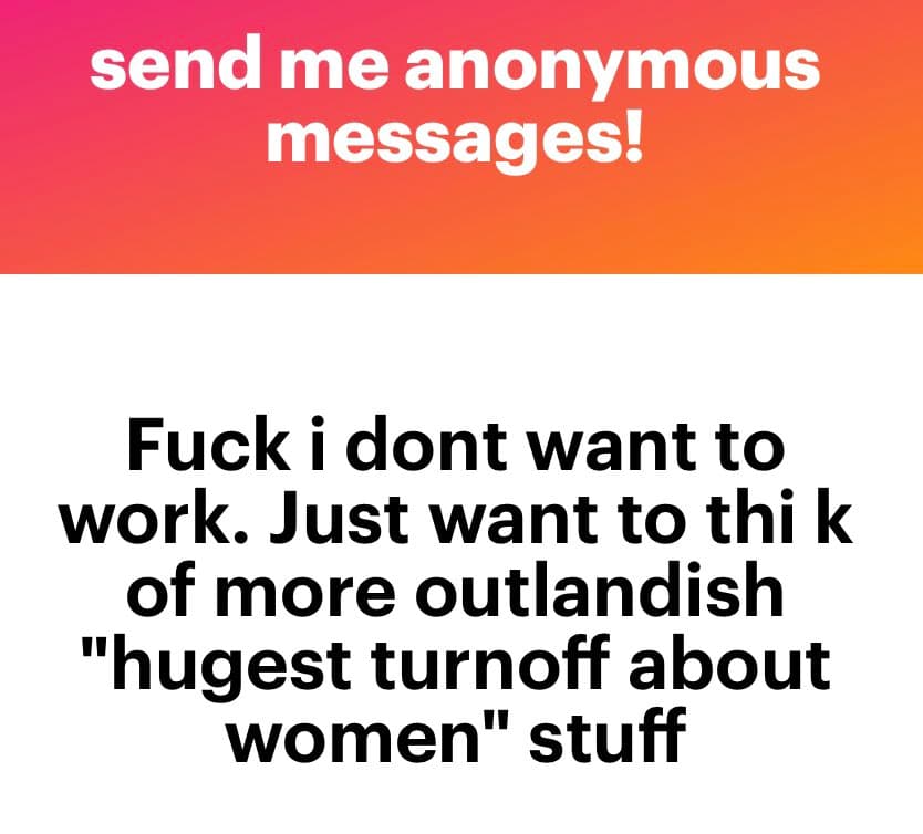 A two-panel text image with a pink-to-orange gradient top section and a white bottom section. The top section contains white text, and the bottom section contains black text on a white background.