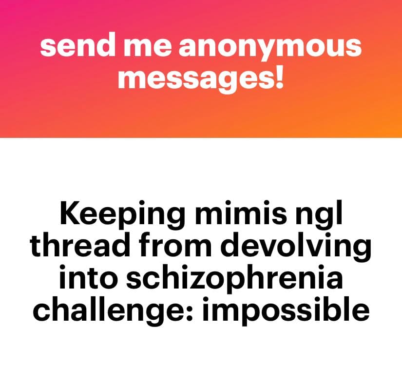 A two-panel text image with a pink-to-orange gradient top section and a white bottom section. The top panel contains white text, and the bottom panel contains black text.