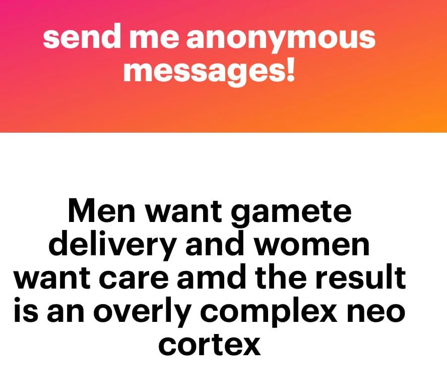 A text-based image with a two-part layout. The top section has a red-to-orange gradient background with white text, while the bottom section has a white background with black text.