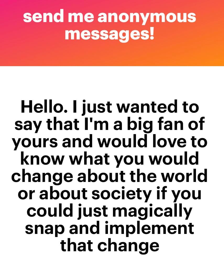 A text-based image with a red-to-orange gradient header and a white body. The header contains a call to action, and the body contains a question posed to the viewer.