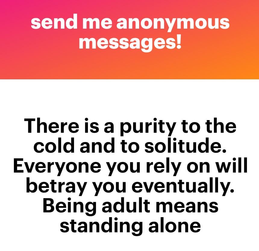 A text-based social media graphic with a red-to-orange gradient header and a white body. The header contains white text, and the body contains a quote in black text.