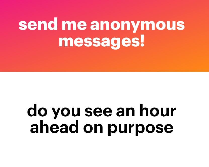 A two-panel text image with a pink-to-orange gradient background on top and a white background on the bottom. The top panel contains white text, and the bottom panel contains black text.