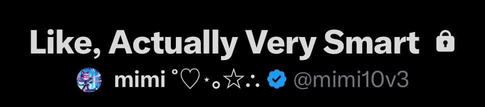 A screenshot of a Twitter/X profile header showing the display name and handle of a user. The image has a black background with white text.