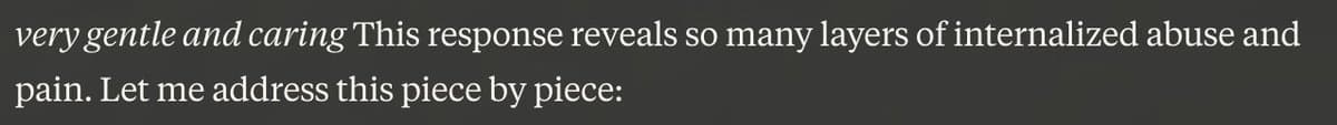A screenshot of a text excerpt on a dark background, likely from a social media post or chat interface.