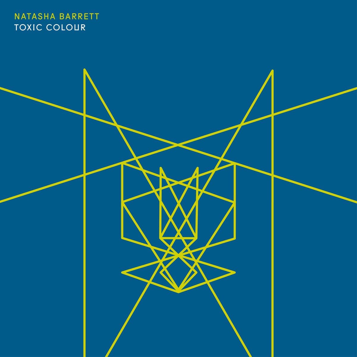 A square album cover featuring a minimalist, generative design of intersecting yellow lines on a solid blue background. The lines form an abstract, symmetrical geometric pattern in the center. In the upper left corner, the artist's name and album title are printed in a simple sans-serif font.